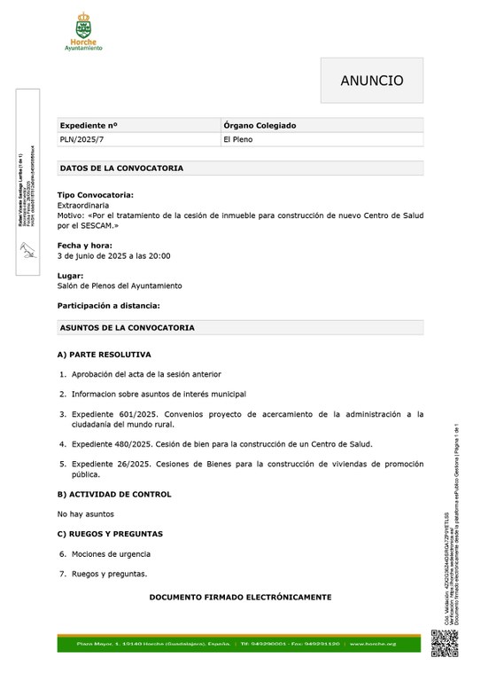 PLENO EXTRAORDINARIO
