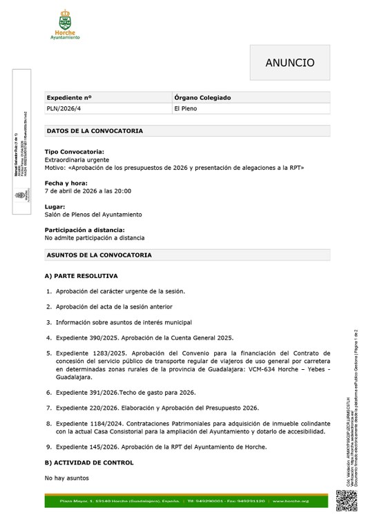 PLENO EXTRAORDINARIO