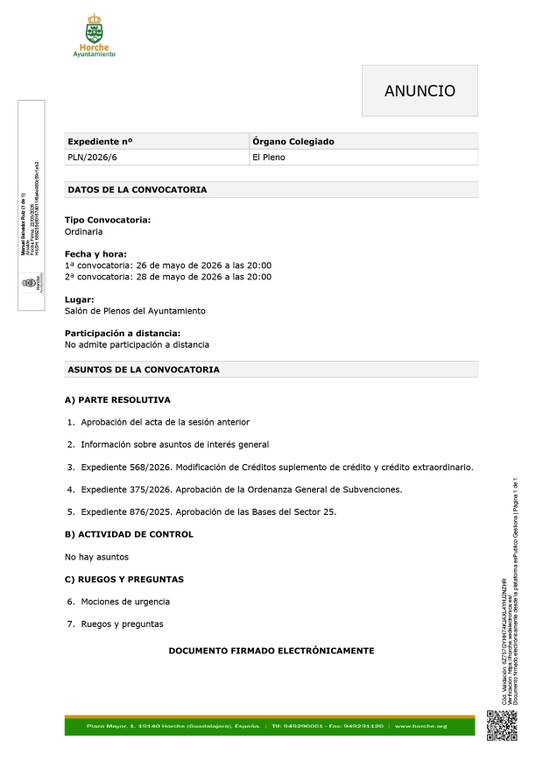 PLENO ORDINARIO