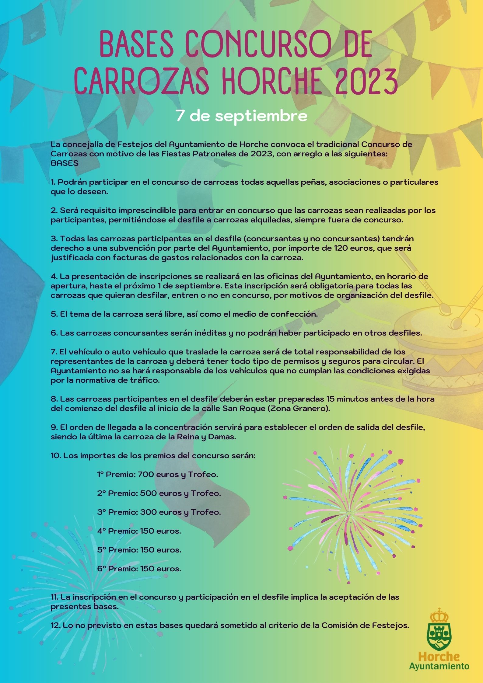 Si quieres participar en el Concurso de Carrozas de las fiestas, entra aquí y conoce las bases